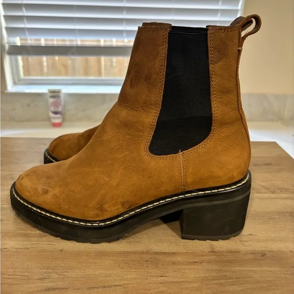 Women’s Madewell Carina Platform Tan Heeled Chelsea Boots - Picture 10 of 16